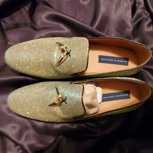 Men Fancy Iridescent Gold/Blue Dress Shoe